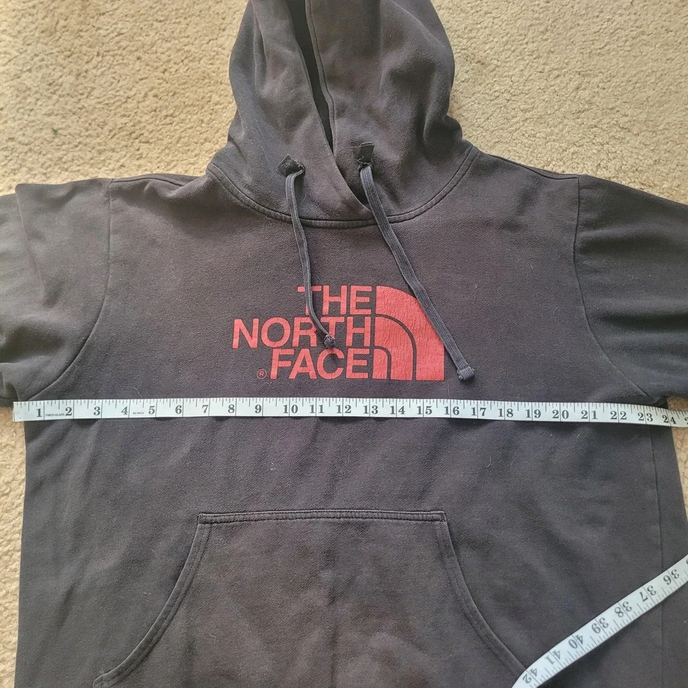 The‎ North Face Mens Pullover Red Sweatshirts Fleece 3/4 Black Hoodie Size L